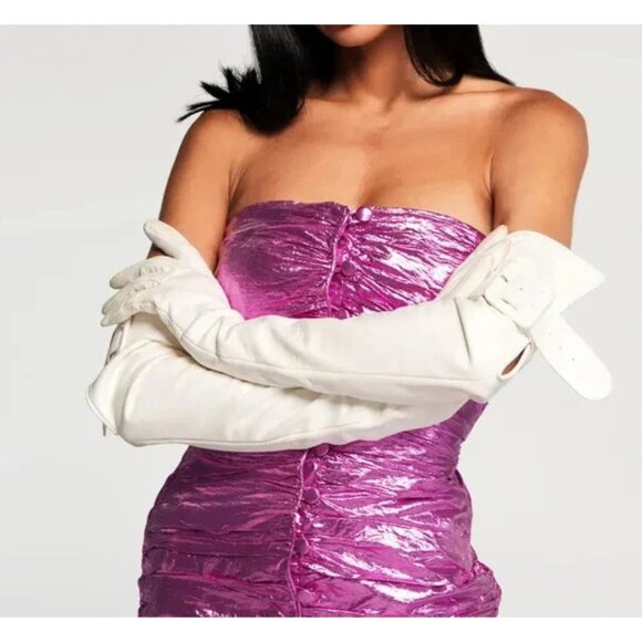 The Attico Ruched Metallic-Taffeta Midi Dress, Size 6 – NWT – $1869 - Picture 4 of 7